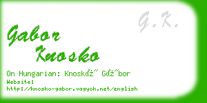 gabor knosko business card